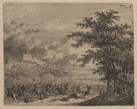 KG 08292
<br/>
Ruitergevecht bij een kasteel
<br/>
<em>Emaus de Micault, Gerhardus (1798-1863)</em>